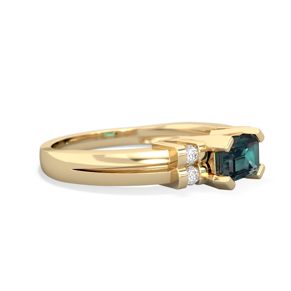 Alexandrite Art Deco East-West 14K Yellow Gold ring R2590