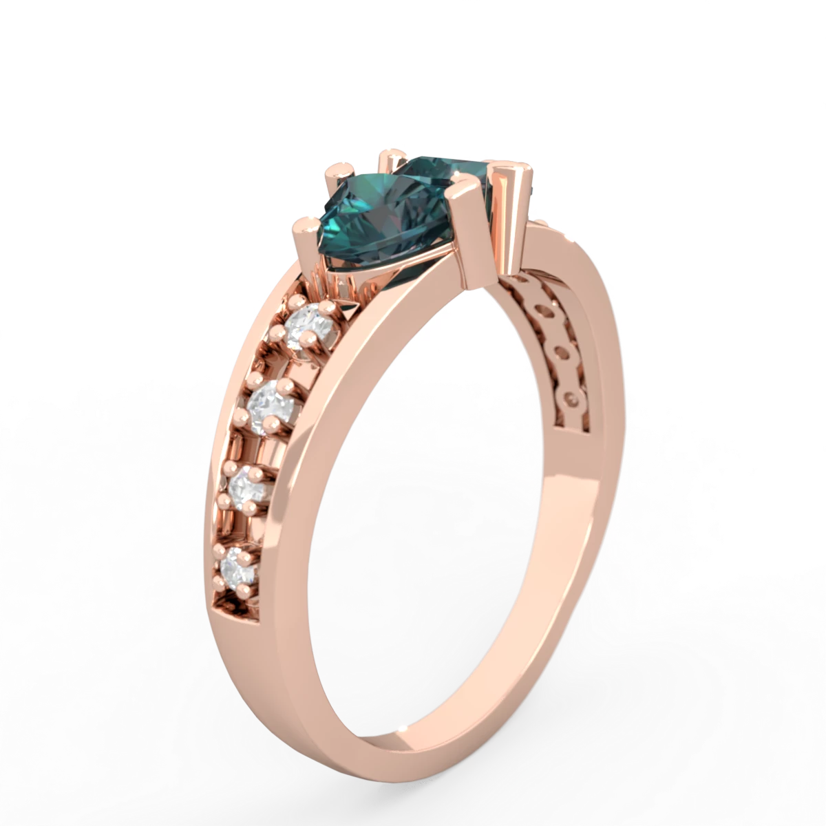 Alexandrite Heart To Heart 14K Rose Gold ring R3342