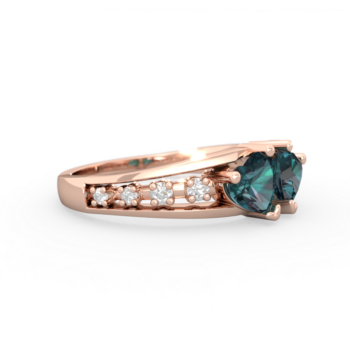 Alexandrite Heart To Heart 14K Rose Gold ring R3342