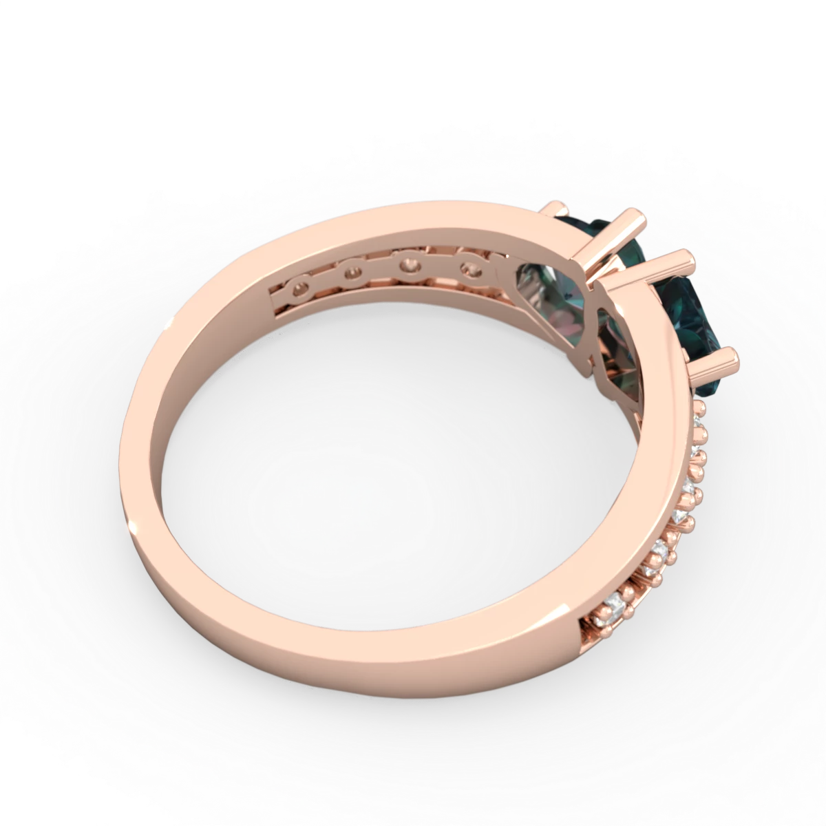 Alexandrite Heart To Heart 14K Rose Gold ring R3342