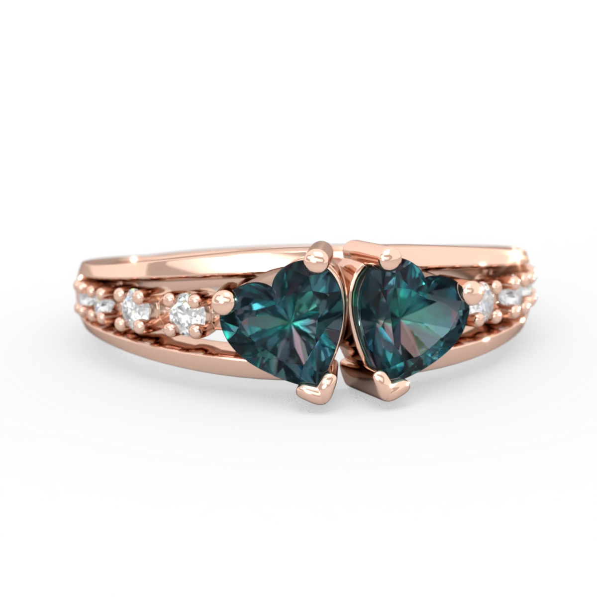Alexandrite Heart To Heart 14K Rose Gold ring R3342