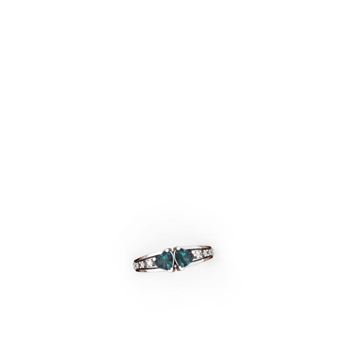 Alexandrite Heart To Heart 14K White Gold ring R3342