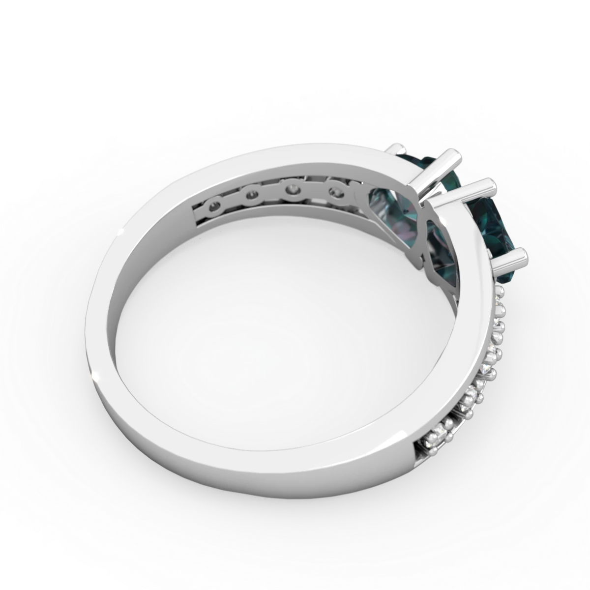 Alexandrite Heart To Heart 14K White Gold ring R3342