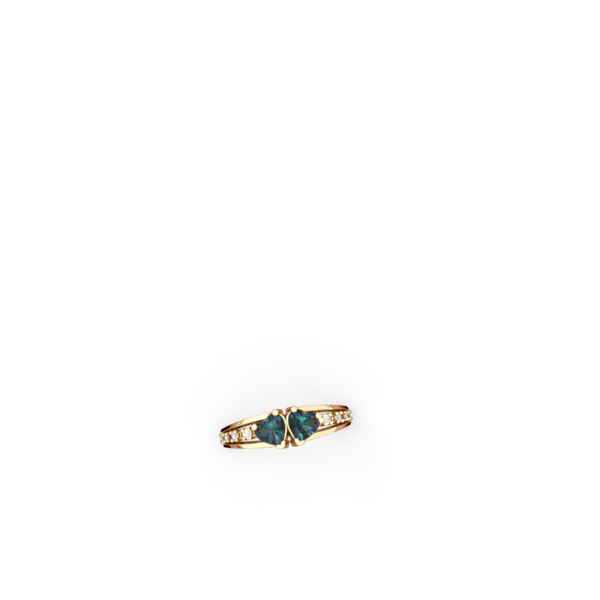 Alexandrite Heart To Heart 14K Yellow Gold ring R3342
