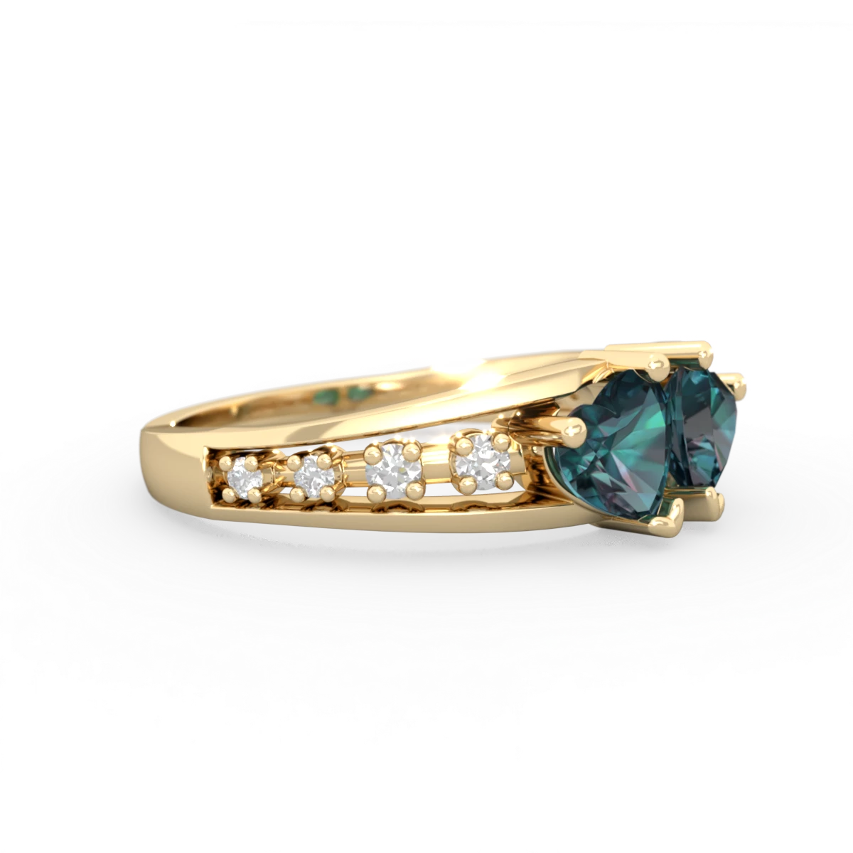 Alexandrite Heart To Heart 14K Yellow Gold ring R3342
