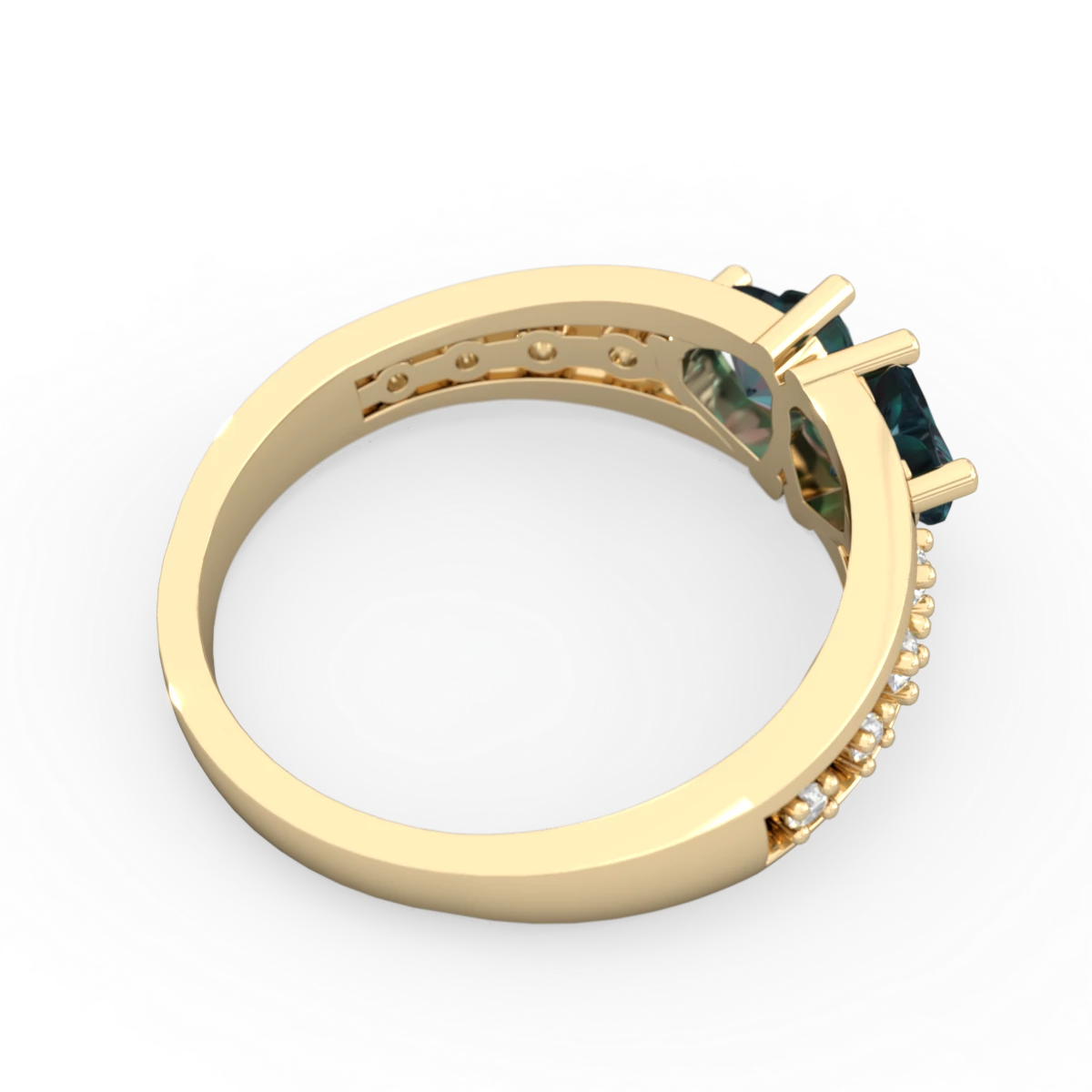 Alexandrite Heart To Heart 14K Yellow Gold ring R3342