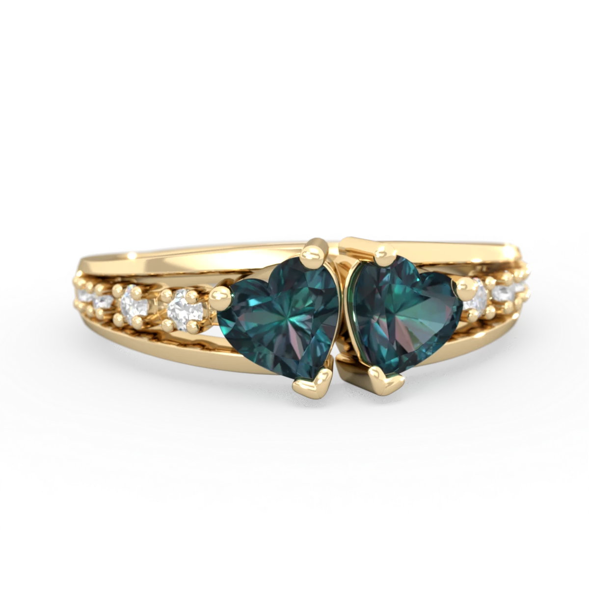 Alexandrite Heart To Heart 14K Yellow Gold ring R3342