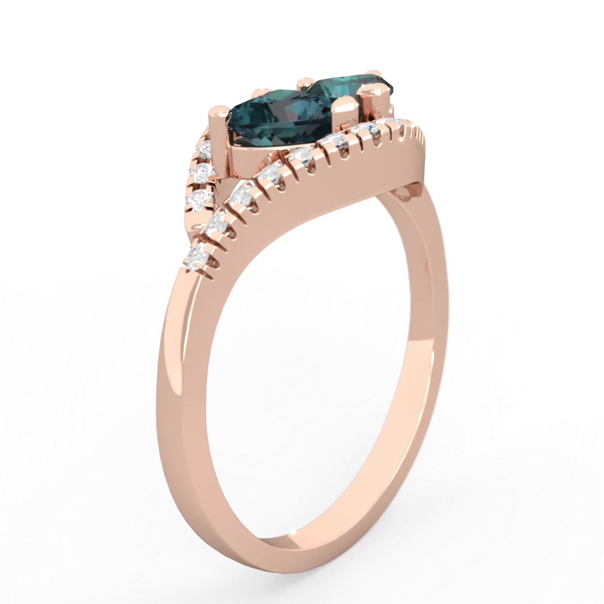 Alexandrite Mother And Child 14K Rose Gold ring R3010