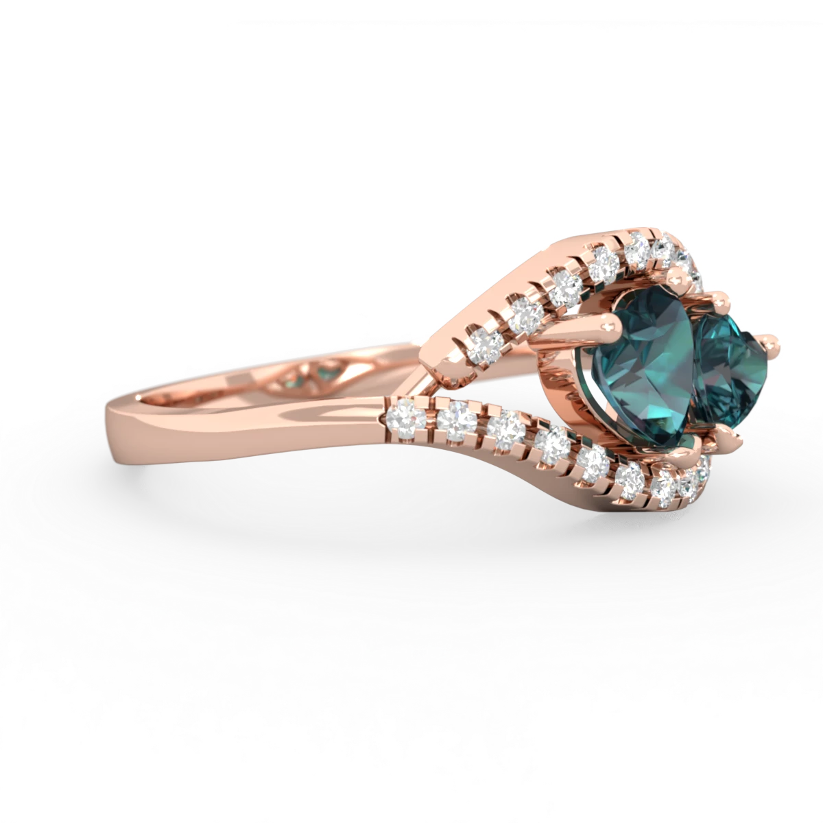 Alexandrite Mother And Child 14K Rose Gold ring R3010