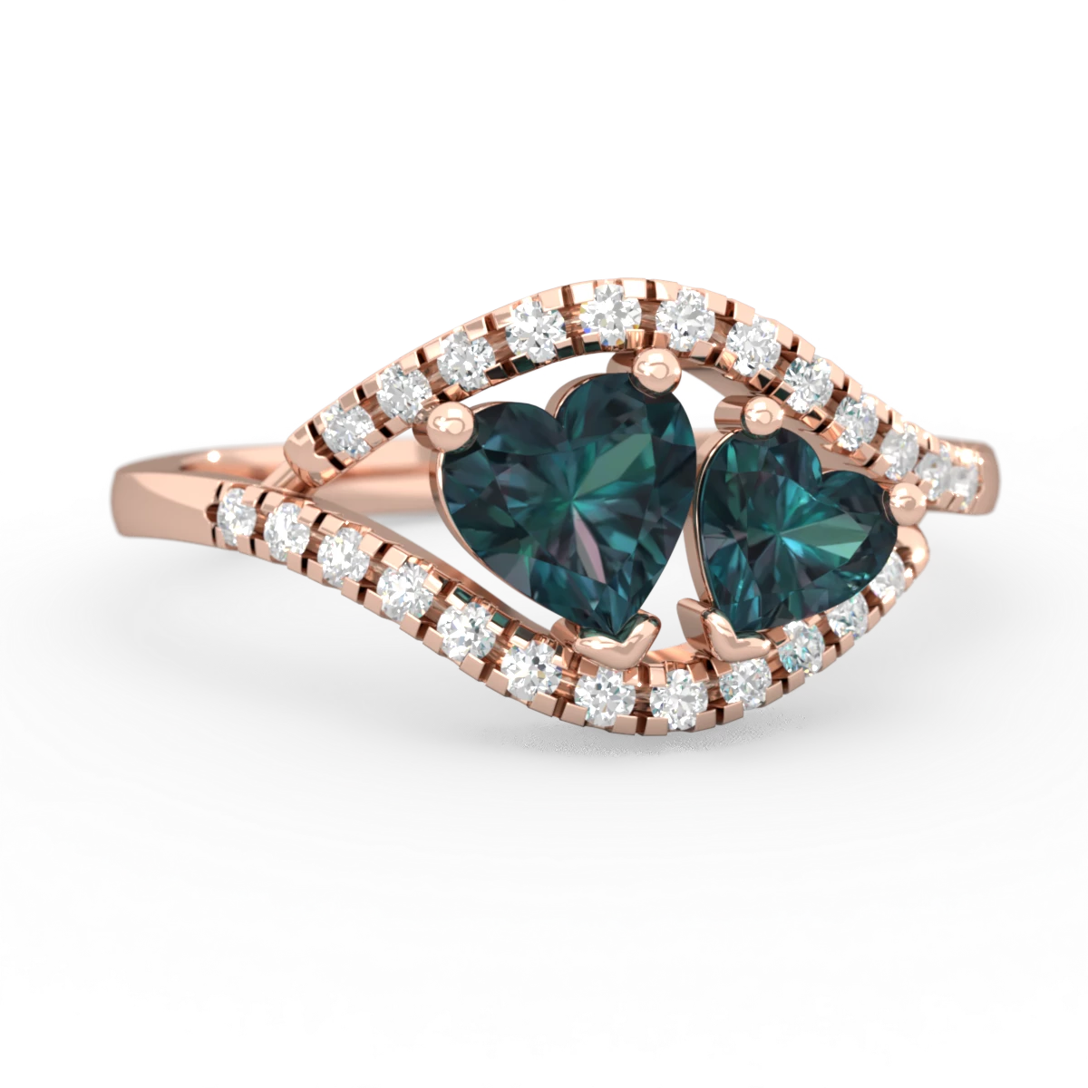 Alexandrite Mother And Child 14K Rose Gold ring R3010