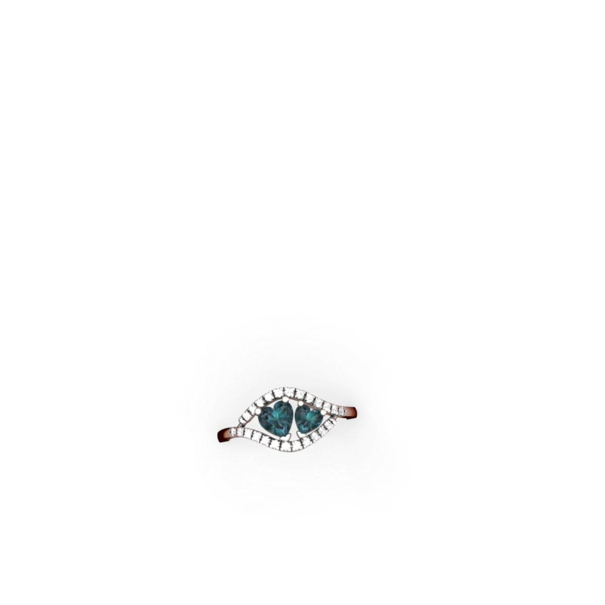 Alexandrite Mother And Child 14K White Gold ring R3010