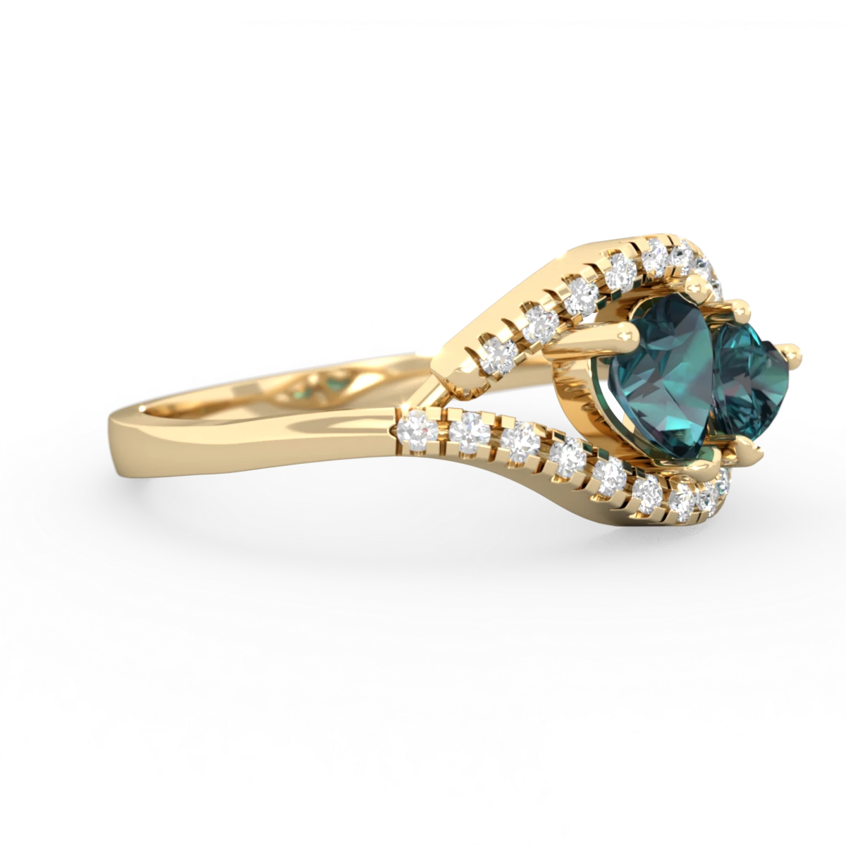 Alexandrite Mother And Child 14K Yellow Gold ring R3010