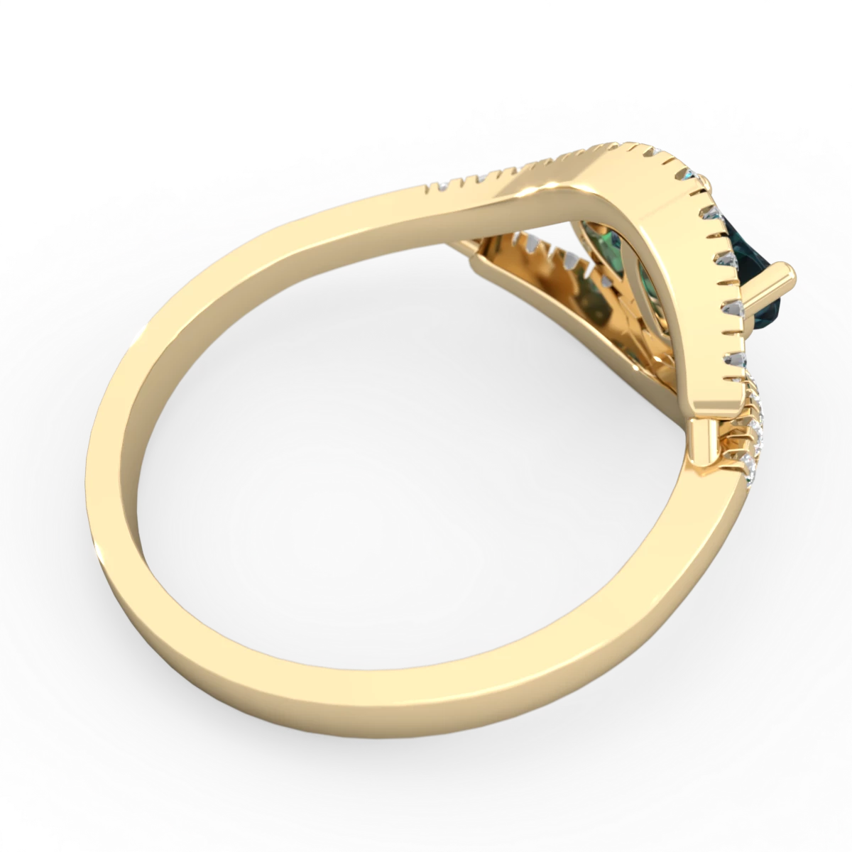 Alexandrite Mother And Child 14K Yellow Gold ring R3010