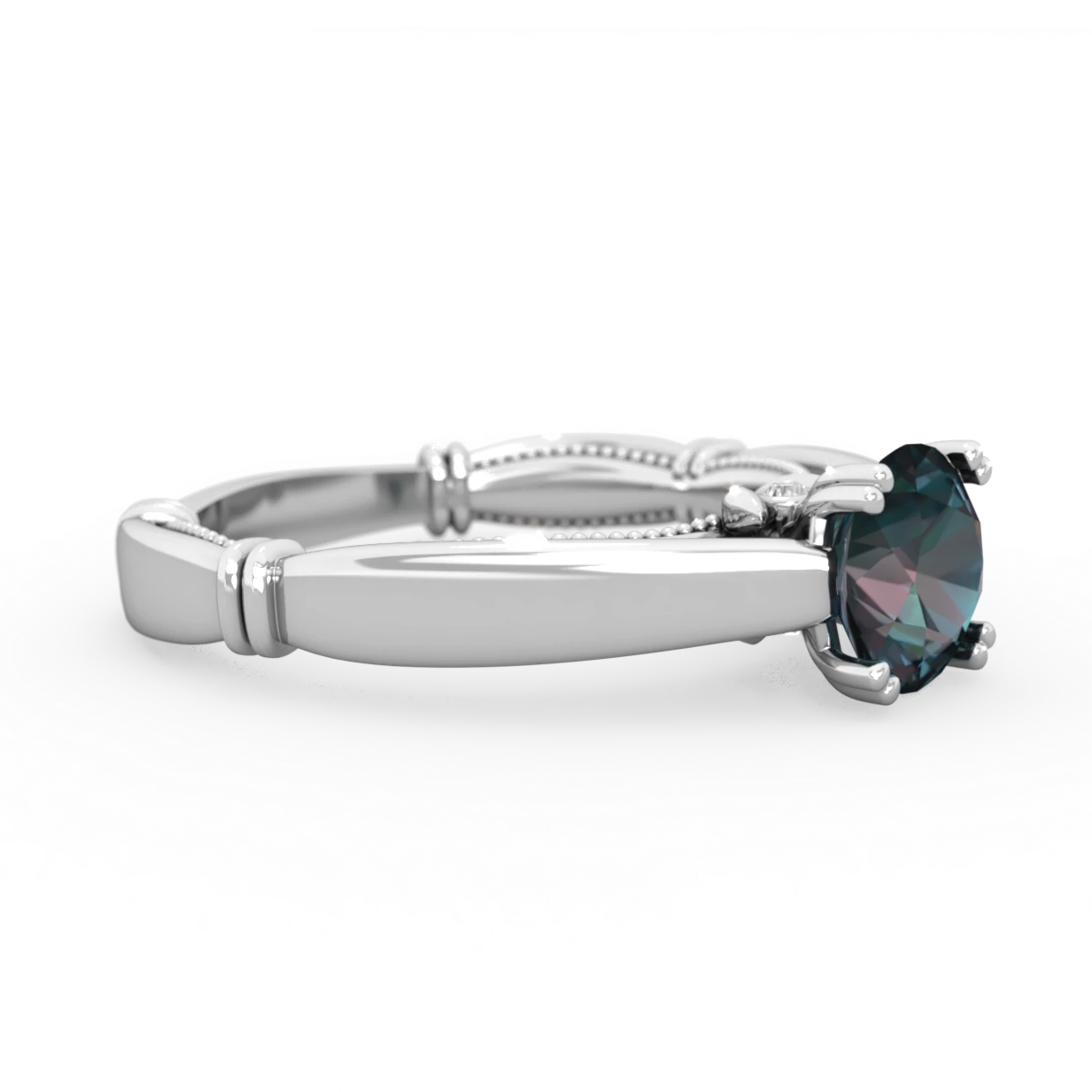 Alexandrite Renaissance 14K White Gold ring R27806RD