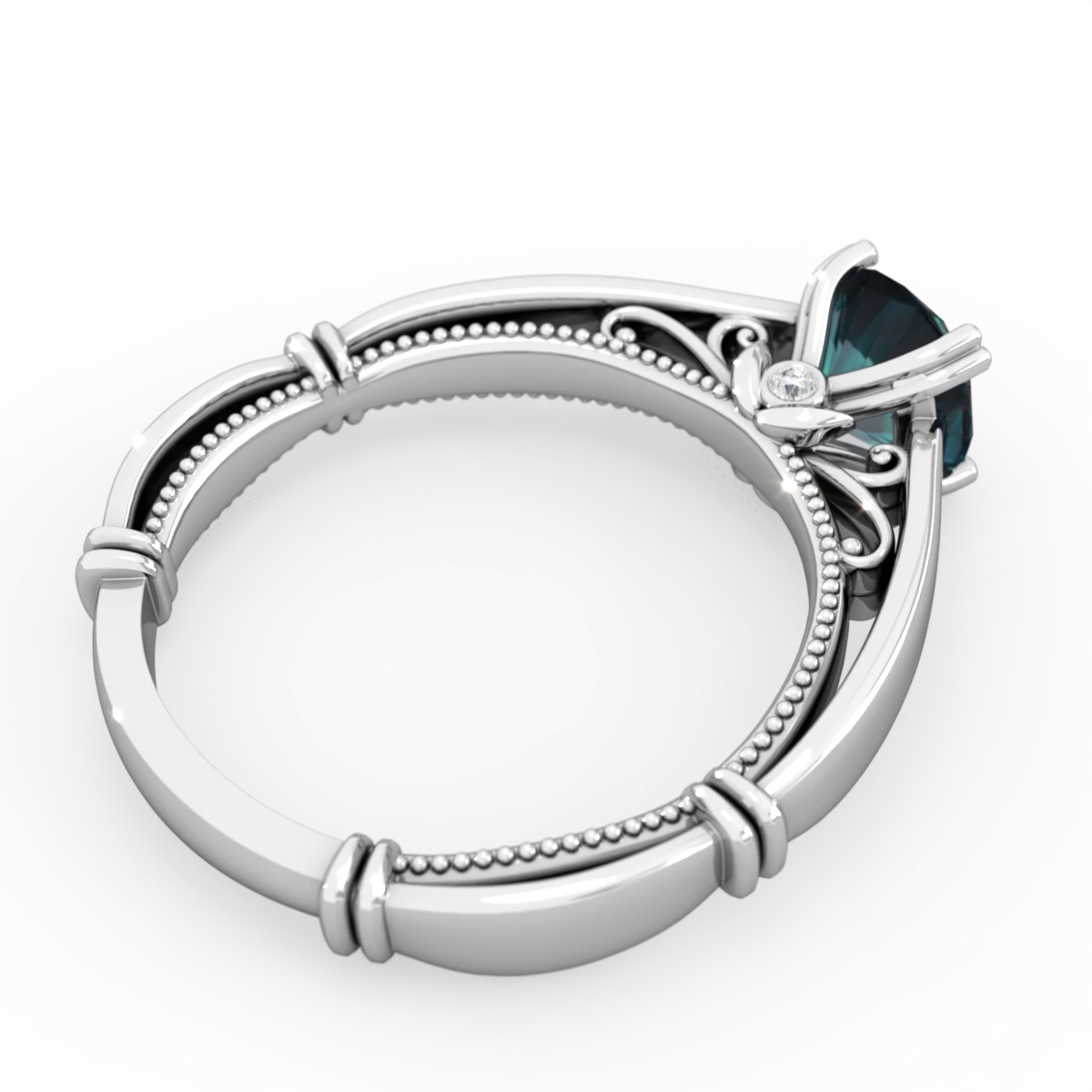 Alexandrite Renaissance 14K White Gold ring R27806RD