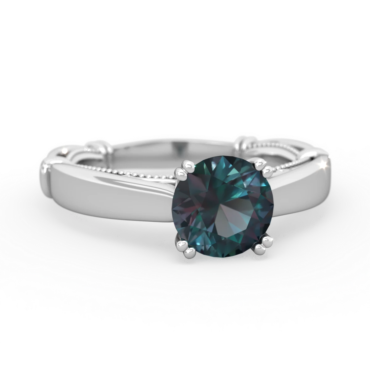Alexandrite Renaissance 14K White Gold ring R27806RD
