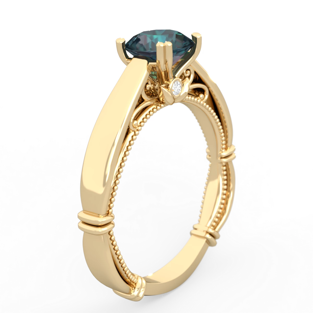 Alexandrite Renaissance 14K Yellow Gold ring R27806RD