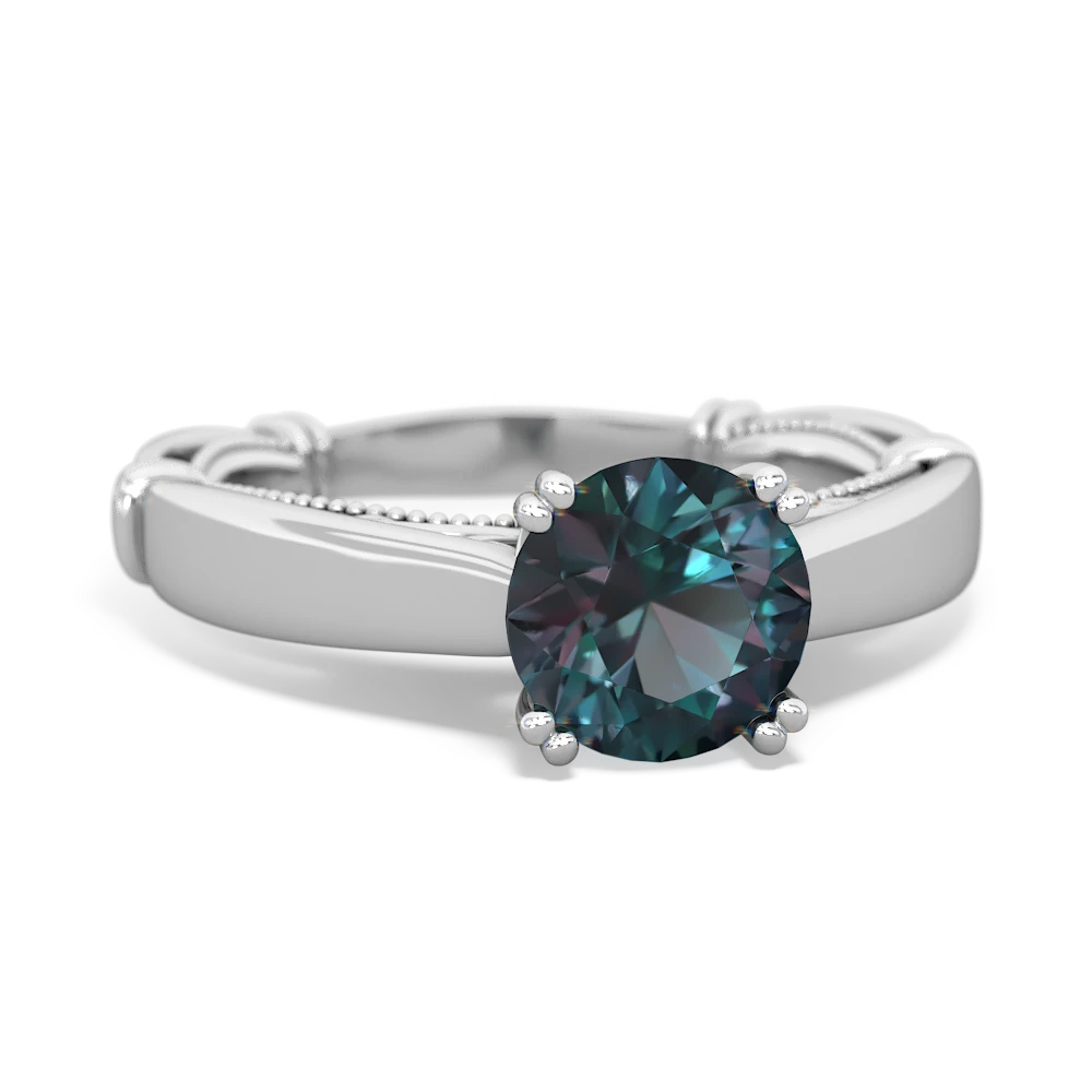 Alexandrite Renaissance 14K White Gold ring R27806RD