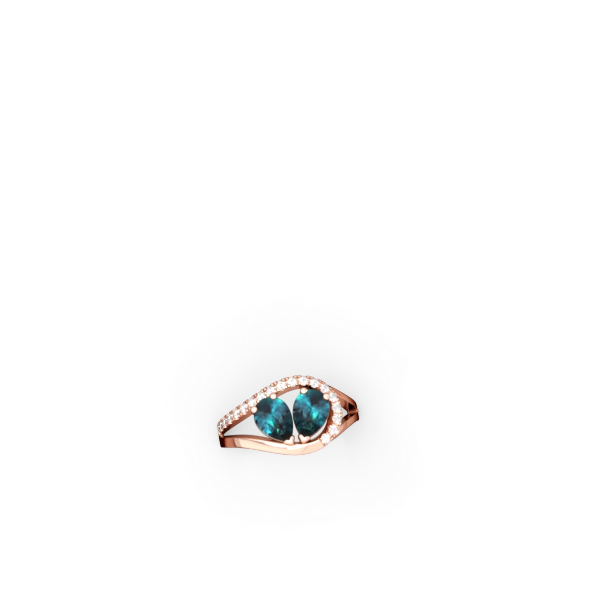 Alexandrite Nestled Heart Keepsake 14K Rose Gold ring R5650