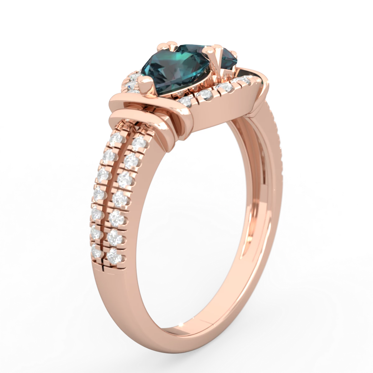 Alexandrite Art-Deco Keepsake 14K Rose Gold ring R5630