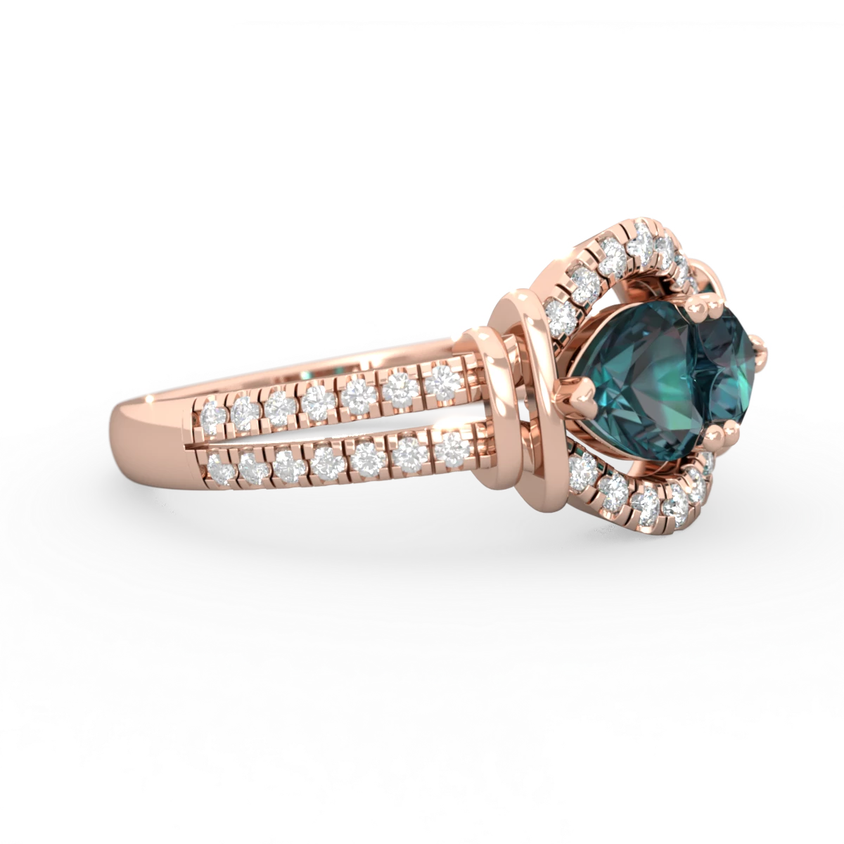 Alexandrite Art-Deco Keepsake 14K Rose Gold ring R5630