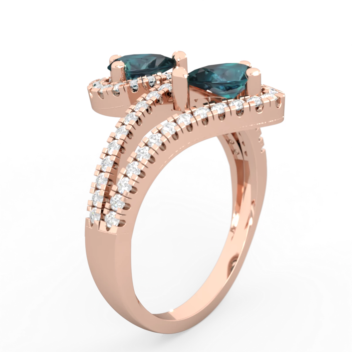 Alexandrite Diamond Dazzler 14K Rose Gold ring R3000