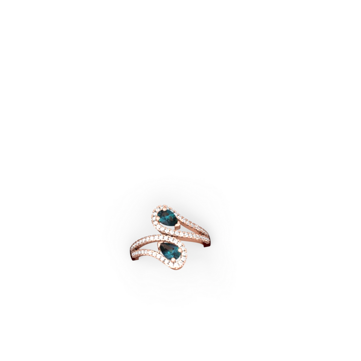 Alexandrite Diamond Dazzler 14K Rose Gold ring R3000