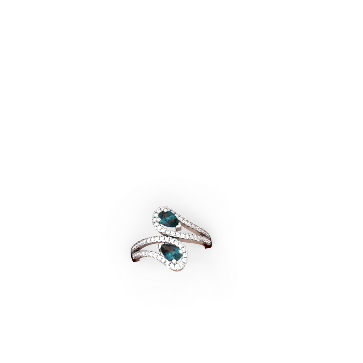 Alexandrite Diamond Dazzler 14K White Gold ring R3000