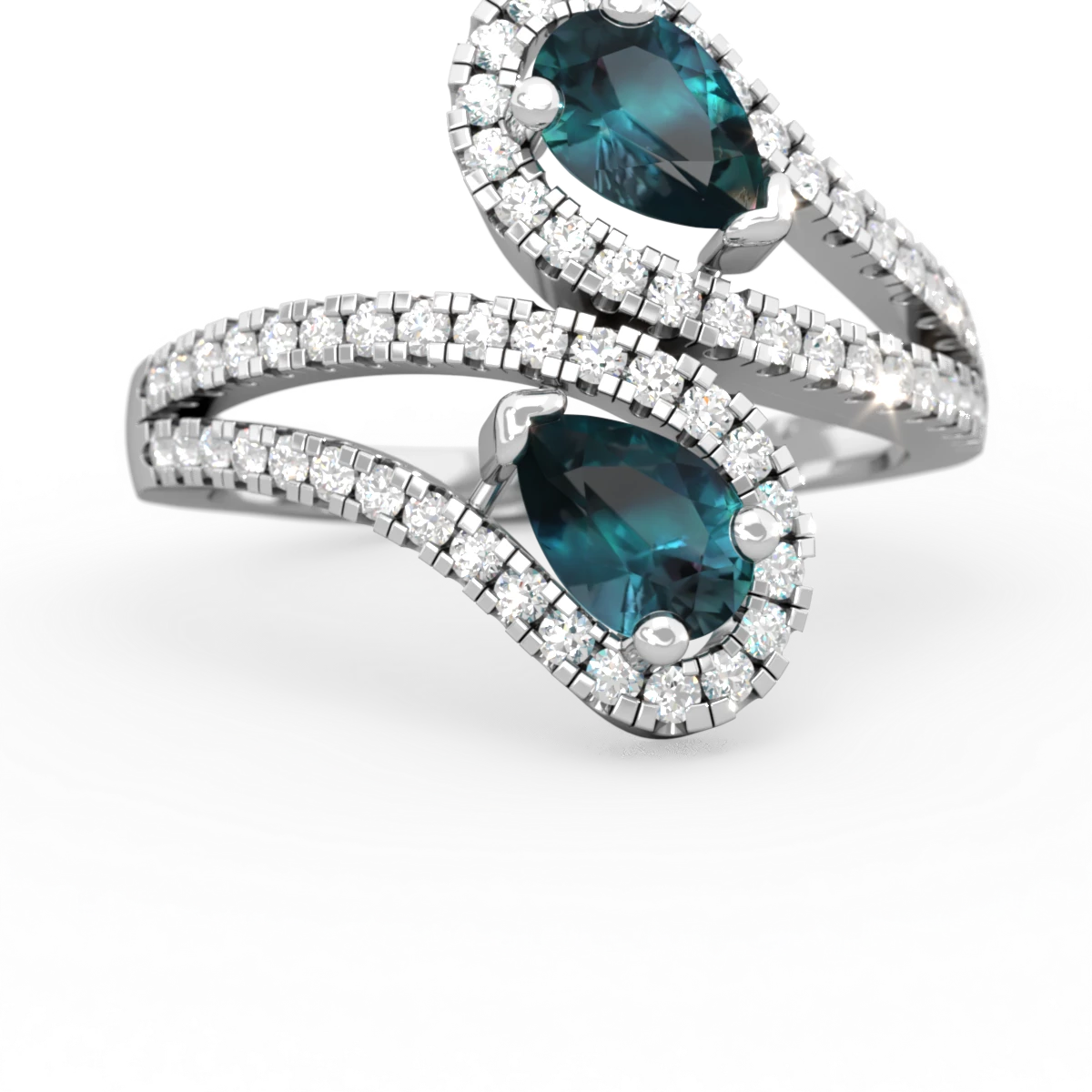 Alexandrite Diamond Dazzler 14K White Gold ring R3000