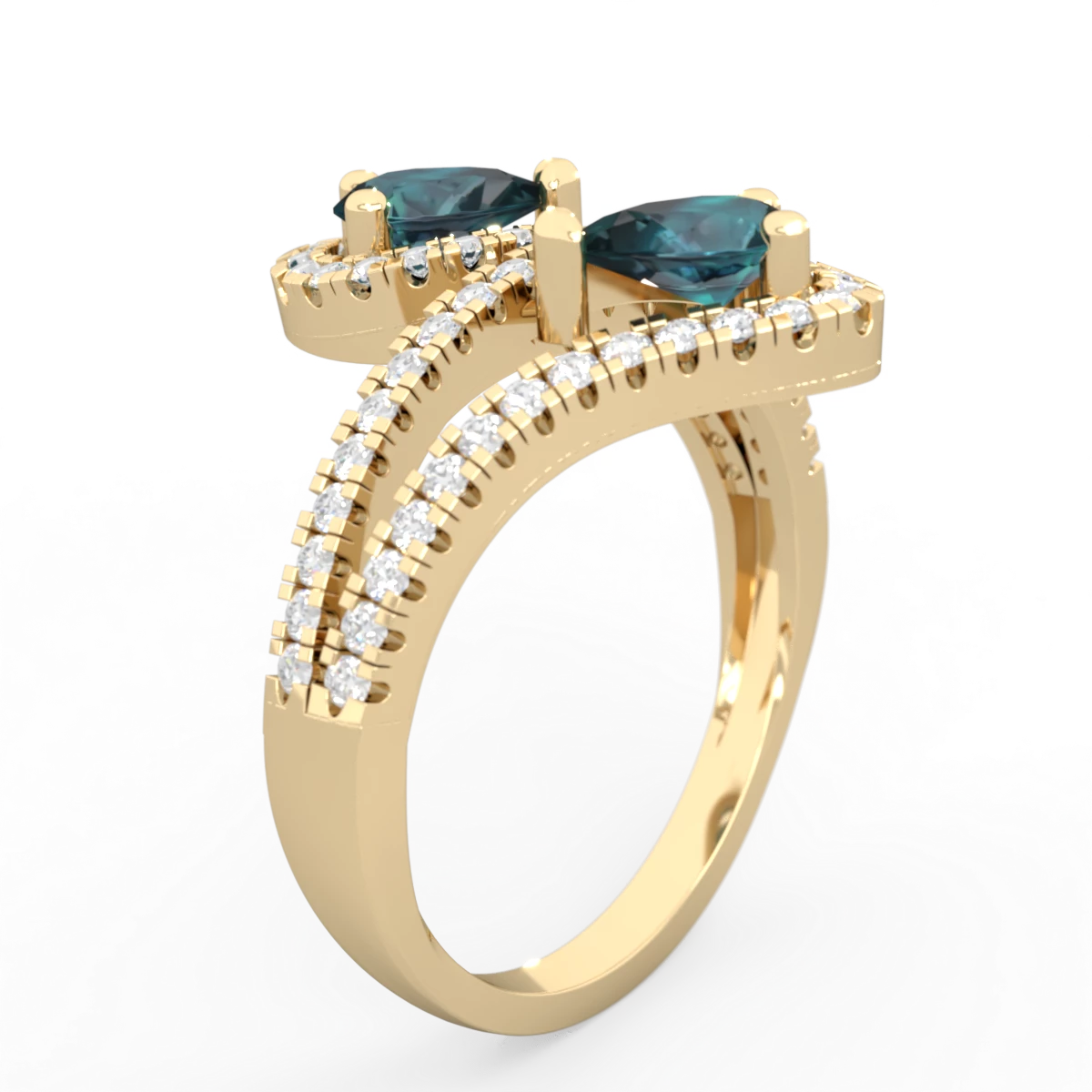 Alexandrite Diamond Dazzler 14K Yellow Gold ring R3000