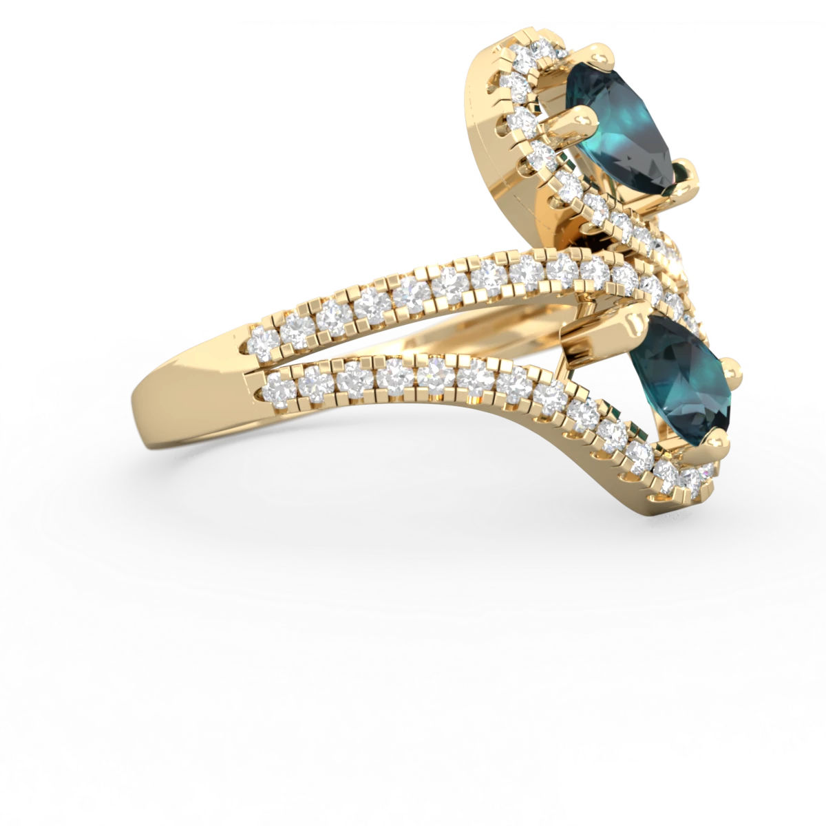 Alexandrite Diamond Dazzler 14K Yellow Gold ring R3000
