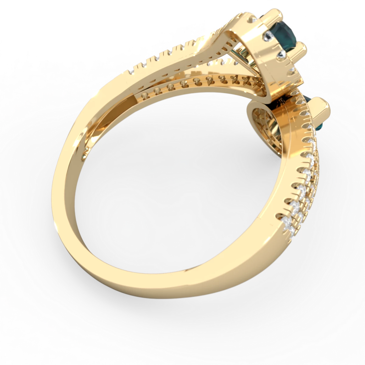 Alexandrite Diamond Dazzler 14K Yellow Gold ring R3000