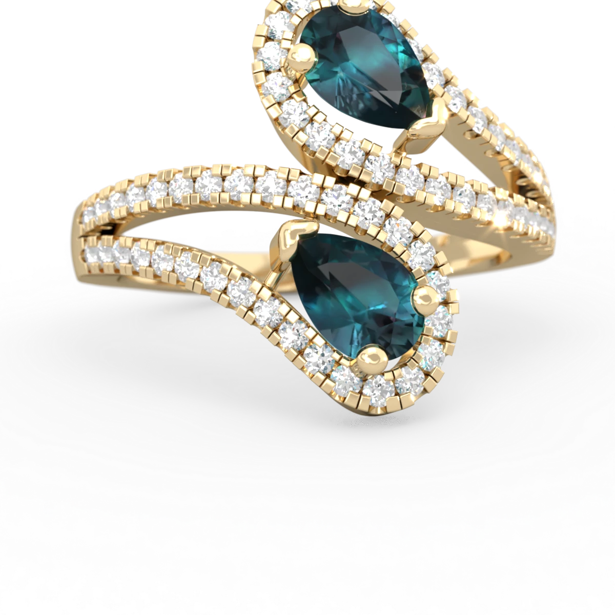 Alexandrite Diamond Dazzler 14K Yellow Gold ring R3000