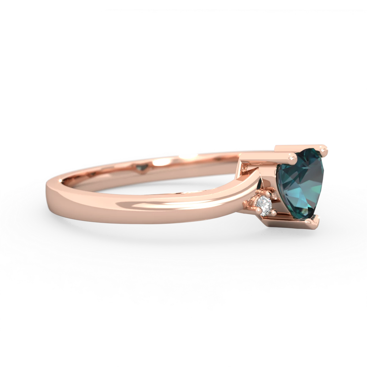 Alexandrite Delicate Heart 14K Rose Gold ring R0203