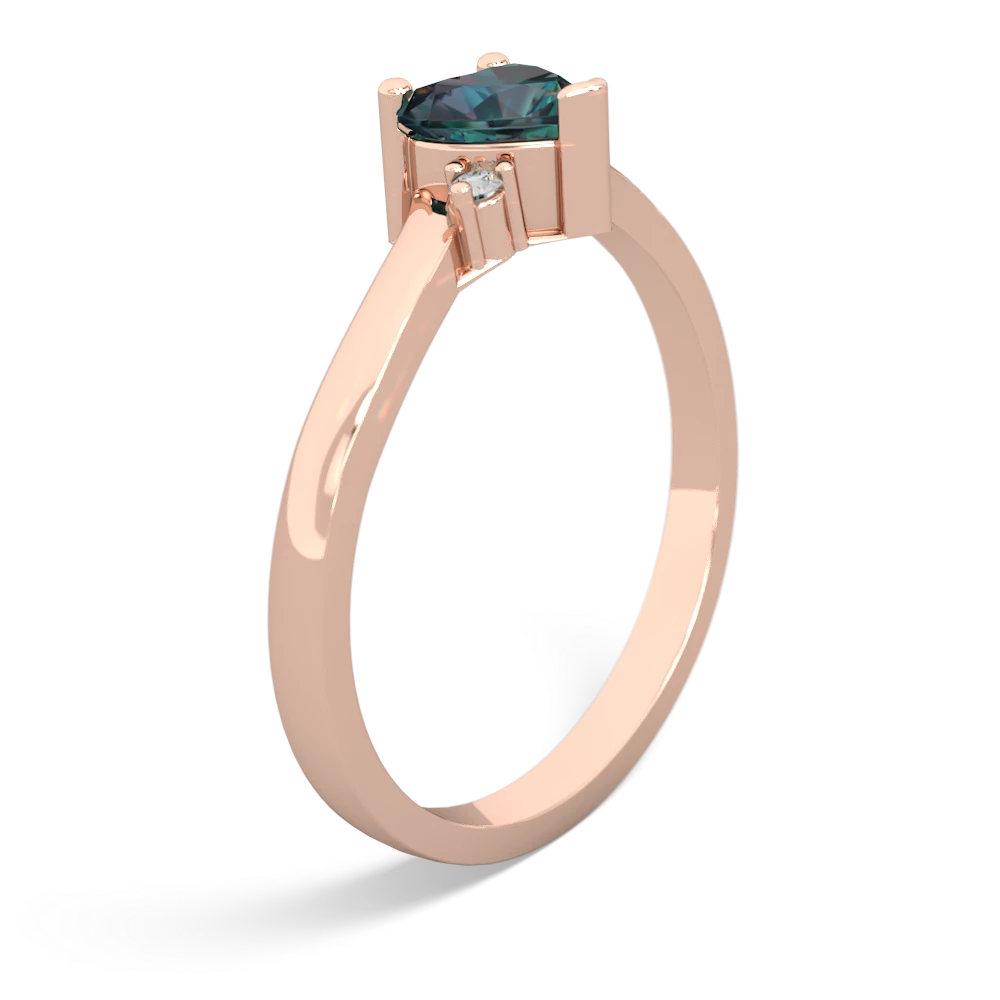 Alexandrite Delicate Heart 14K Rose Gold ring R0203