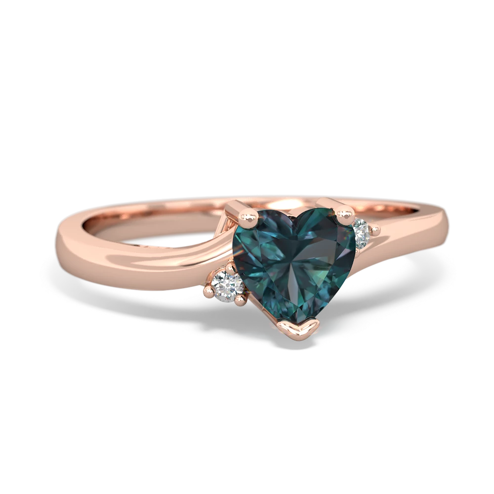 Alexandrite Delicate Heart 14K Rose Gold ring R0203