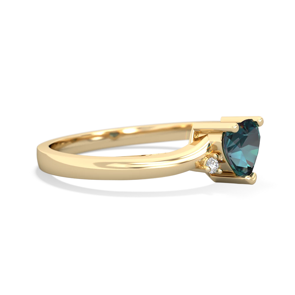 Alexandrite Delicate Heart 14K Yellow Gold ring R0203