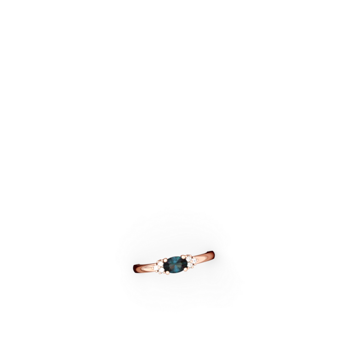 Alexandrite Simply Elegant East-West 14K Rose Gold ring R2480