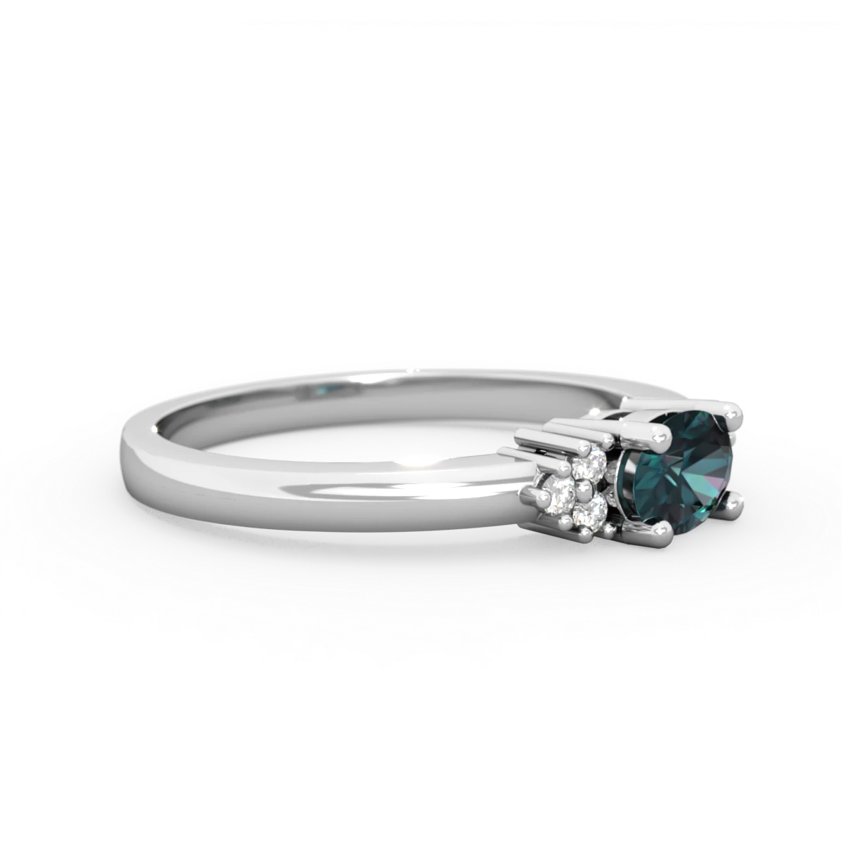 Alexandrite Simply Elegant East-West 14K White Gold ring R2480