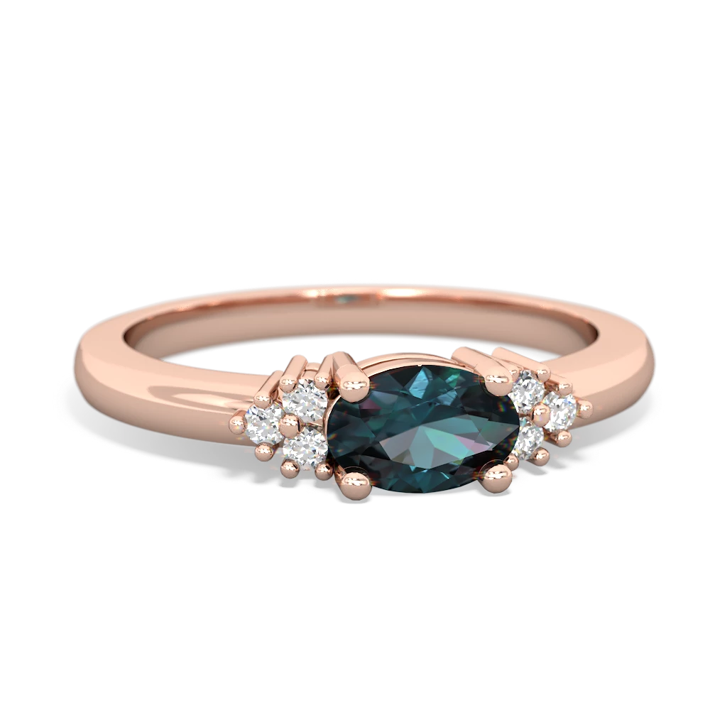 Alexandrite Simply Elegant East-West 14K Rose Gold ring R2480