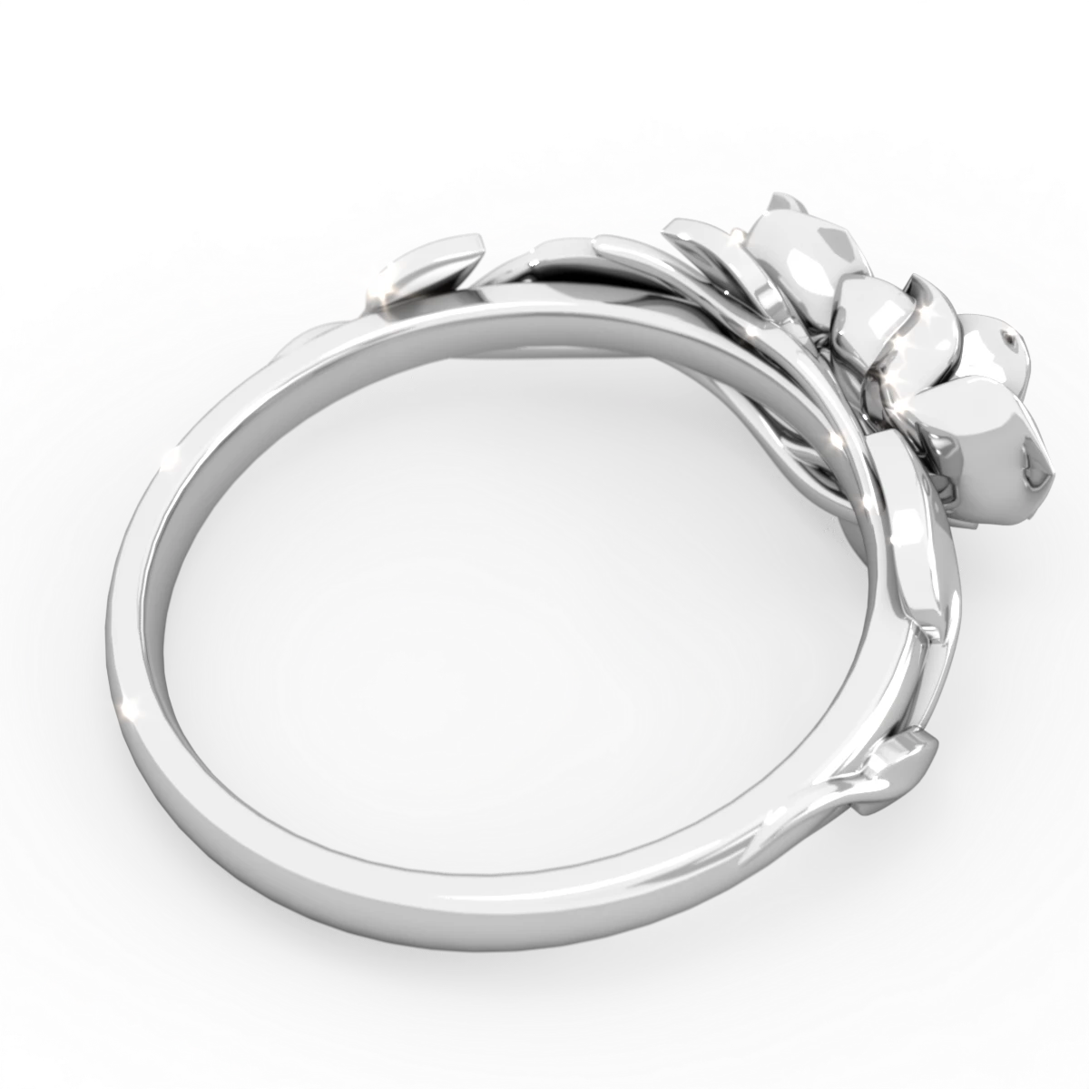 Alexandrite Rose Garden 14K White Gold ring R5510