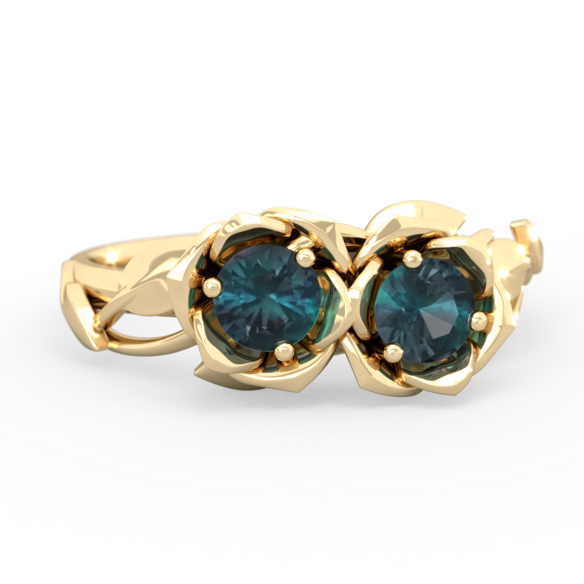 Alexandrite Rose Garden 14K Yellow Gold ring R5510
