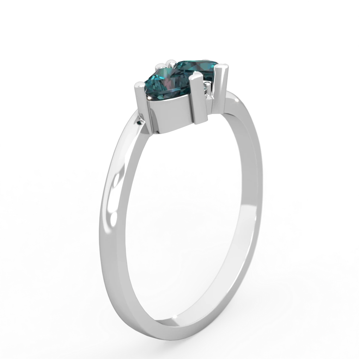 Alexandrite Sweethearts 14K White Gold ring R5260