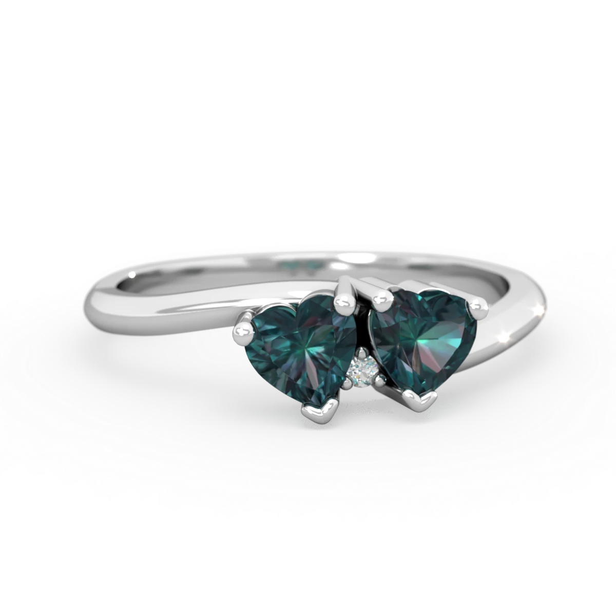 Alexandrite Sweethearts 14K White Gold ring R5260