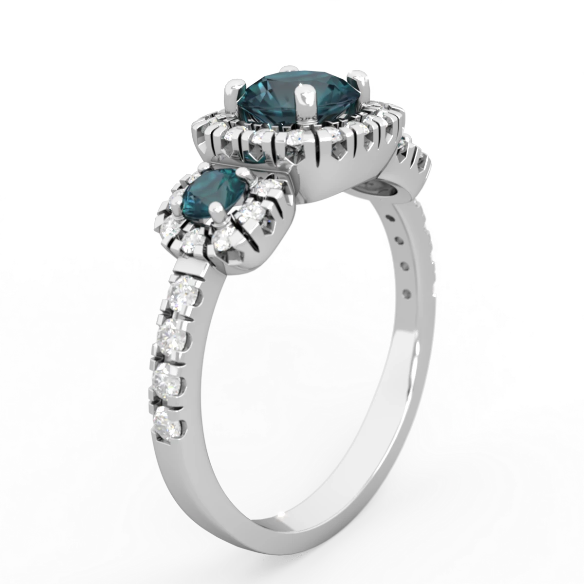 Alexandrite Regal Halo 14K White Gold ring R5350