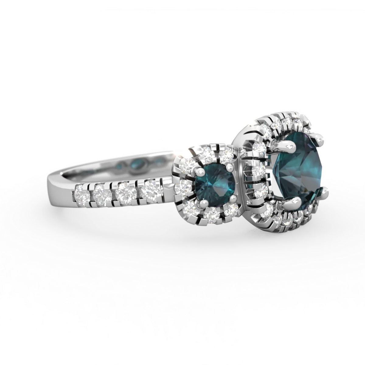 Alexandrite Regal Halo 14K White Gold ring R5350