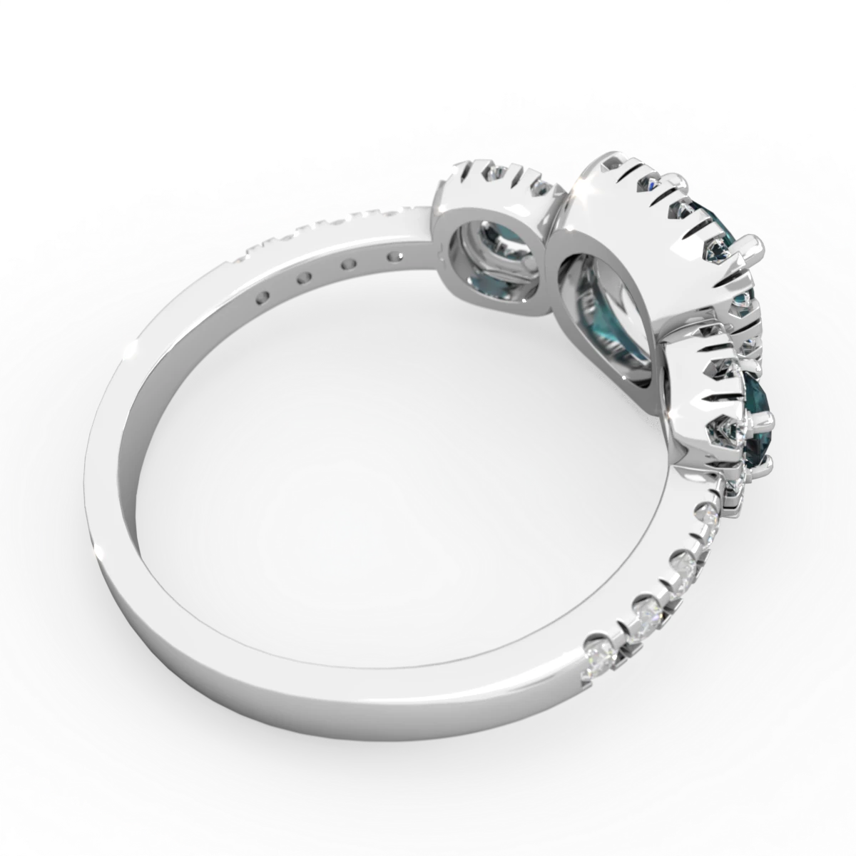 Alexandrite Regal Halo 14K White Gold ring R5350