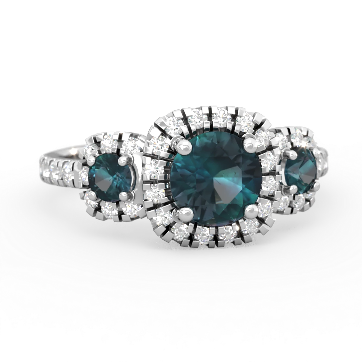 Alexandrite Regal Halo 14K White Gold ring R5350