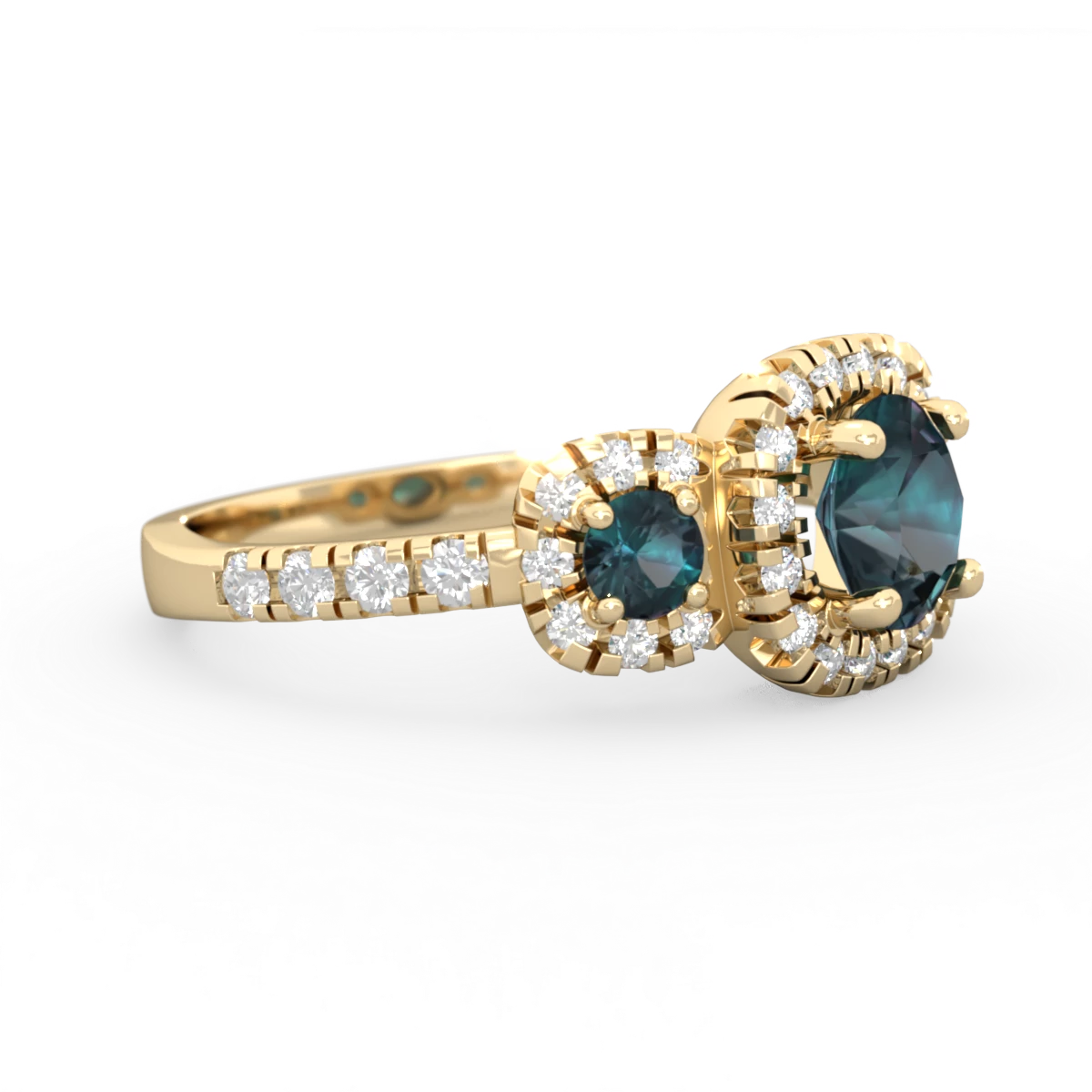 Alexandrite Regal Halo 14K Yellow Gold ring R5350