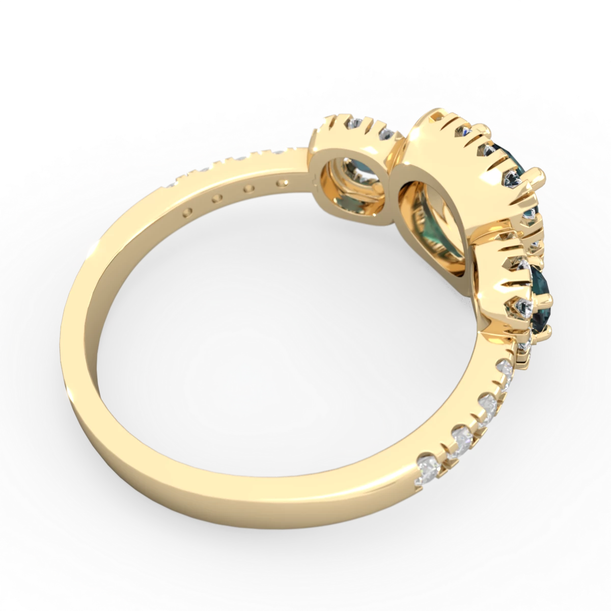 Alexandrite Regal Halo 14K Yellow Gold ring R5350